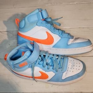 Nike Kids Sky Blue and Orange Sneakers